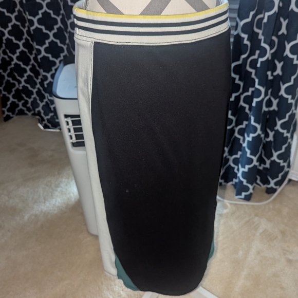 Anthropologie Black and White Asymmetrical Pencil Midi Skirt - Picture 4 of 7